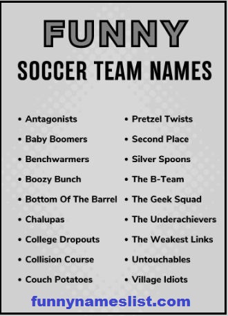 Funny Names for a Soccer Team